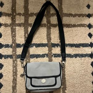 Kipling Gray and Black Crossbody Bags with Structured Design